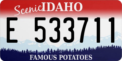 ID license plate E533711