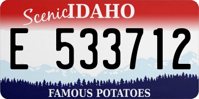 ID license plate E533712