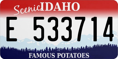 ID license plate E533714