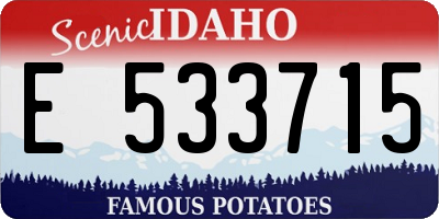 ID license plate E533715