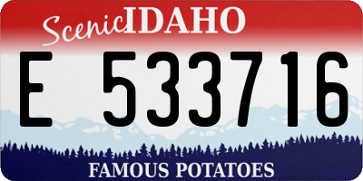 ID license plate E533716