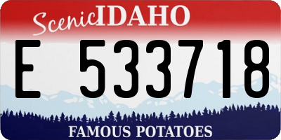 ID license plate E533718