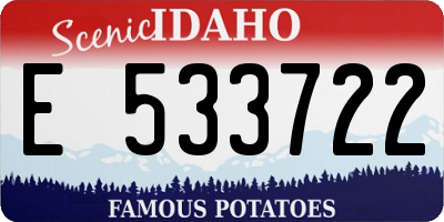 ID license plate E533722