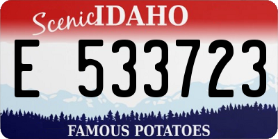ID license plate E533723