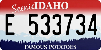 ID license plate E533734