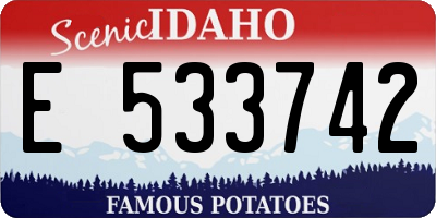 ID license plate E533742
