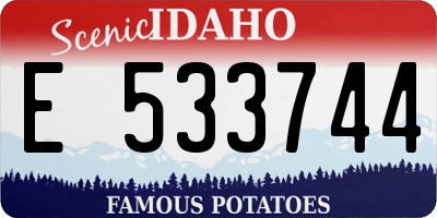 ID license plate E533744