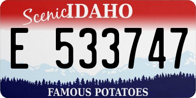 ID license plate E533747
