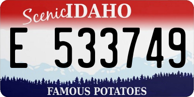 ID license plate E533749