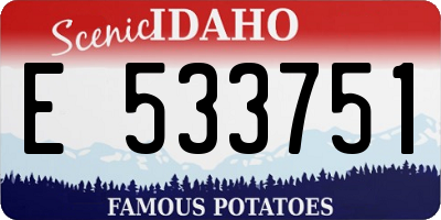 ID license plate E533751
