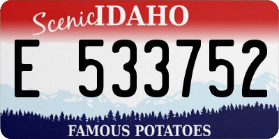 ID license plate E533752