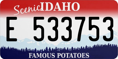 ID license plate E533753