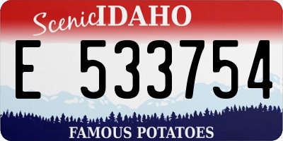 ID license plate E533754