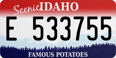 ID license plate E533755