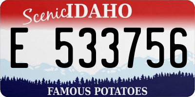 ID license plate E533756