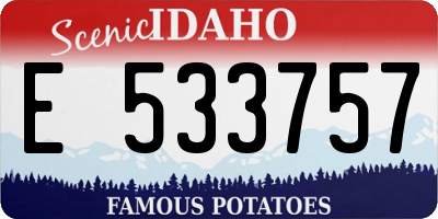 ID license plate E533757