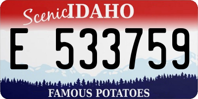 ID license plate E533759