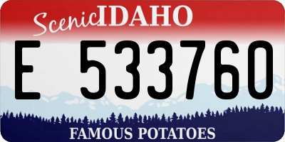 ID license plate E533760