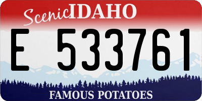 ID license plate E533761