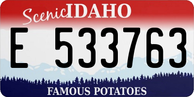 ID license plate E533763