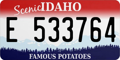 ID license plate E533764