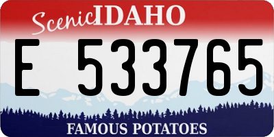 ID license plate E533765