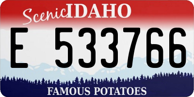 ID license plate E533766