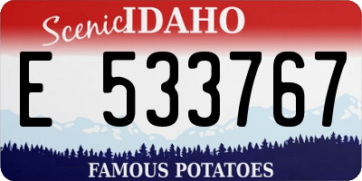 ID license plate E533767