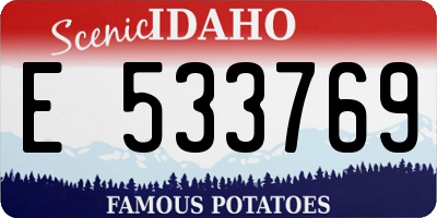 ID license plate E533769