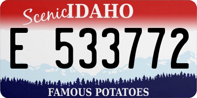 ID license plate E533772