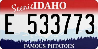 ID license plate E533773