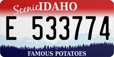 ID license plate E533774