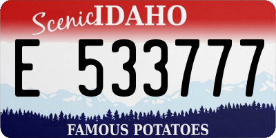 ID license plate E533777