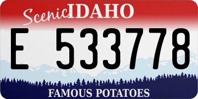 ID license plate E533778