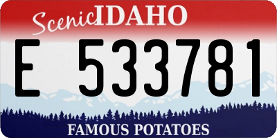 ID license plate E533781