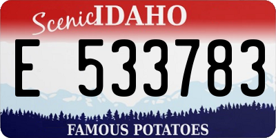 ID license plate E533783