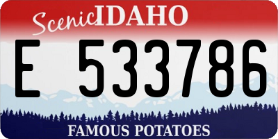 ID license plate E533786