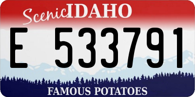 ID license plate E533791