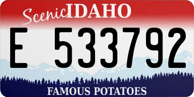 ID license plate E533792