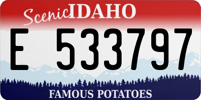 ID license plate E533797