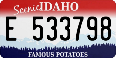 ID license plate E533798
