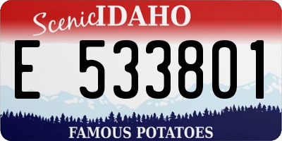 ID license plate E533801