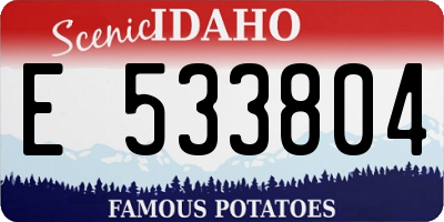 ID license plate E533804