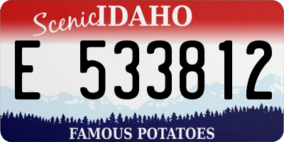 ID license plate E533812