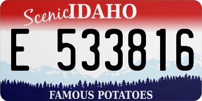 ID license plate E533816