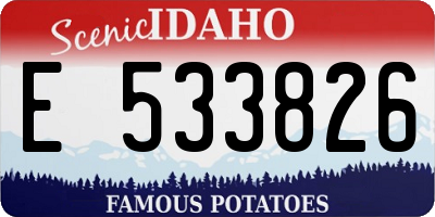 ID license plate E533826
