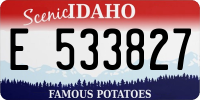 ID license plate E533827