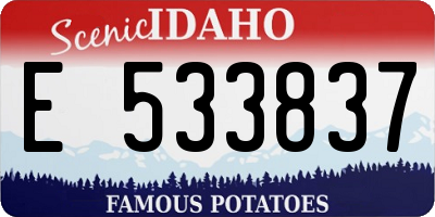 ID license plate E533837