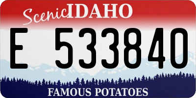 ID license plate E533840