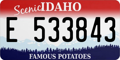 ID license plate E533843